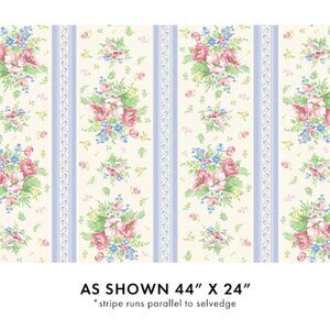 Benartex Floral Stripe Cotton Fabric by the Yard, 1 yard